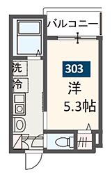 MELDIA南行徳 1Kの間取図画像