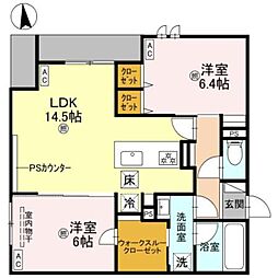 ココルトリシア 2LDKの間取図画像