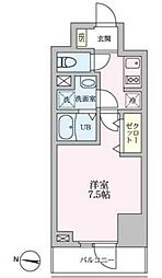 アーバンパーク扇大橋 8階1Kの間取り