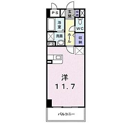 カスタナール ワンルームの間取図画像