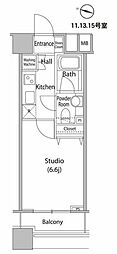 ファーストリアルタワー新宿 1Kの間取図画像