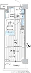 パークアクシス門前仲町テラス 1DKの間取図画像
