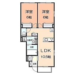ルミエールあざみ野 2LDKの間取図画像