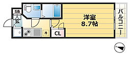 S・RESIDENCE神戸磯上通 1Kの間取図画像