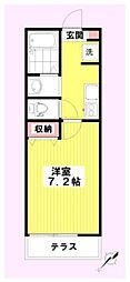 BESTSTAGE鶴ヶ舞 1Kの間取図画像