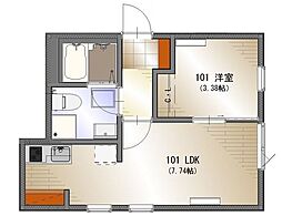 藤沢市湘南台1丁目アパート 1LDKの間取図画像