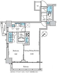 パークアクシス滝野川ラブリーズ 1LDKの間取図画像