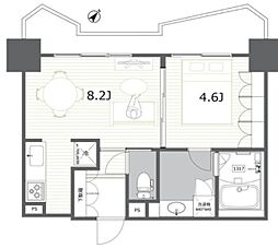 LaSante五反田 1LDKの間取図画像