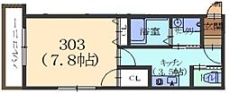 アスパイア1 1Kの間取図画像