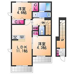 PRIME MAISON 2LDKの間取図画像