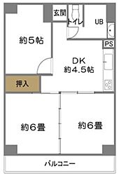 金岡グランドハイツ 3DKの間取図画像