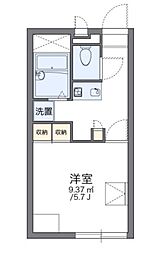 レオパレスチェロキーチーフ 1Kの間取図画像