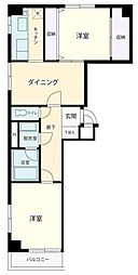AZ武蔵小山 1LDKの間取図画像