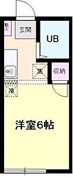 ヴィラ鈴金 ワンルームの間取図画像