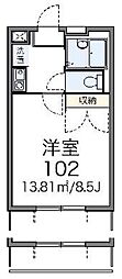 レオパレスゴールドレジデンスビューフレア 1Kの間取図画像