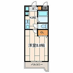 アネックス弐番館 1Kの間取図画像