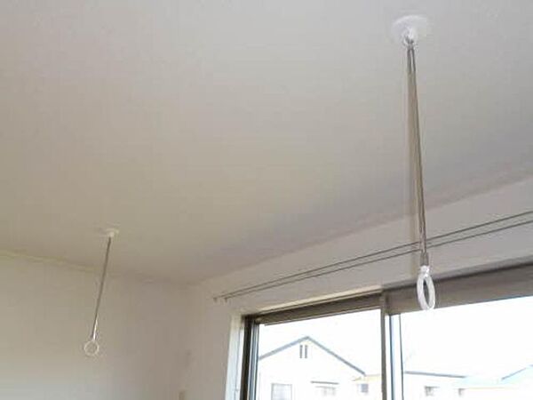 画像14:天井には雨の日や花粉の時期でも洗濯物を干せる棒（ホスクリーン）が付いてます♪
