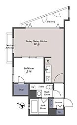 ドゥーエ代々木 1LDKの間取図画像