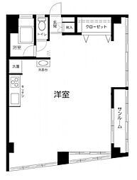 東京メトロ半蔵門線 水天宮前駅 徒歩1分の賃貸マンション 10階ワンルームの間取り