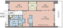 プレジオ北綾瀬ASIAN 2LDKの間取図画像