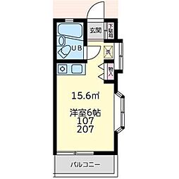 グランジャ横浜 ワンルームの間取図画像