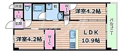 スプランディッド城東関目 2LDKの間取図画像