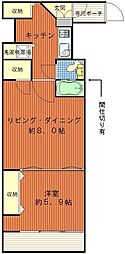 デュオスカーラ新宿 1LDKの間取図画像