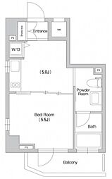 PRIMEURBAN三軒茶屋 1DKの間取図画像