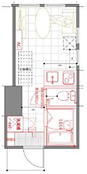 吉祥寺カリス ワンルームの間取図画像