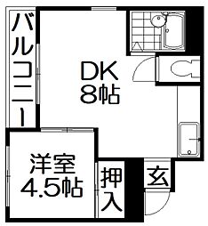 チェリー広野 1DKの間取図画像