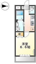 JR横浜線 橋本駅 徒歩6分の賃貸マンション 5階1Kの間取り