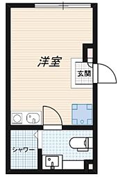 たすきCRASS自由が丘 ワンルームの間取図画像