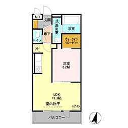 M&SKOWA2 1LDKの間取図画像