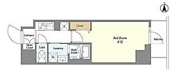 クラリティア入谷 1Kの間取図画像