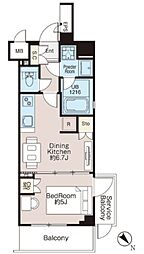 世田谷区三宿1丁目マンション 1DKの間取図画像
