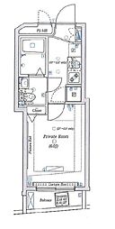 ヴェルト新宿イースト 1Kの間取図画像