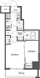 Nステージ本蓮沼 8階2Kの間取り