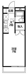 メゾンボヌール菊名D 1Kの間取図画像