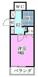 レジデンス壱拾八番館 1Kの間取図画像