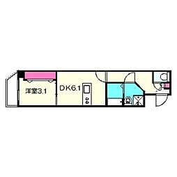 グランツあびこ 1DKの間取図画像