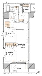 ブランシエスタ浅草蔵前 2LDKの間取図画像