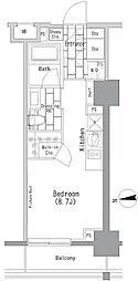 ザ・パークハビオ上野レジデンス ワンルームの間取図画像