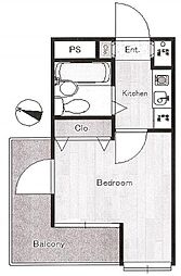 菱和パレス駒場東大前 1Kの間取図画像
