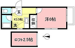 ブルーメンベート 1Kの間取図画像