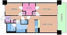 セントプレイス大阪ウィスタリアコート 2LDKの間取図画像