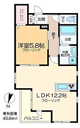 Duo・Reposer 1LDKの間取図画像