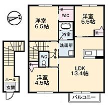 ＲＯＳＳＯ　ＣＯＲＳＡ瑞穂III C0201 ｜ 山口県下松市瑞穂町３丁目15-8（賃貸アパート3LDK・2階・70.21㎡） その2