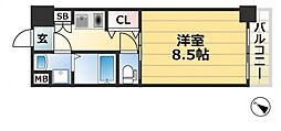 グレンパーク兵庫駅前 1Kの間取図画像