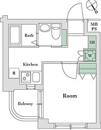 クレアシオン目白通り 1Kの間取図画像