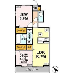 ルシアン メゾン 2LDKの間取図画像